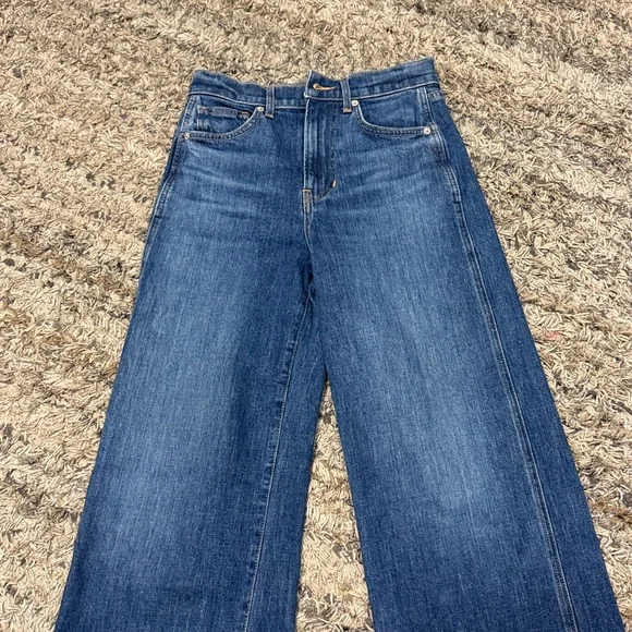 Veronica Beard Taylor wide leg relaxed, fit high-rise jeans size 25 - Picture 3 of 11